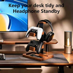 Wood Headphone Stand,Headset Holder with Dual Gaming Controller Holder - Image 7