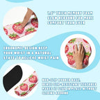 Strawberry Disco Desk Mat Set Fruit Pink Checkered Cute Large Mouse Pad with Wrist Rest 4in1 Desk Mat for Desktop Ergonomic Computer Desk Arm Wrist Anti-Slip Computer Mouse Pad Home Office Gaming - Image 3