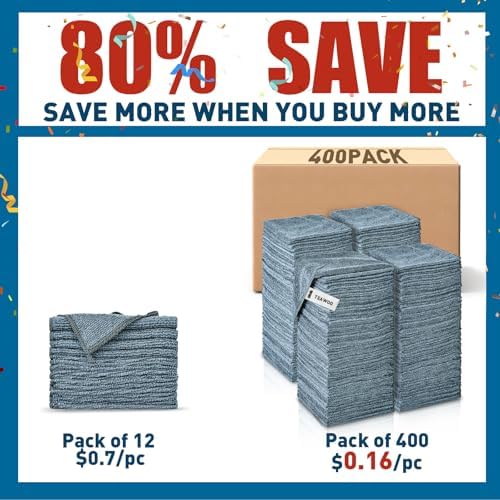 Gray Microfiber Cleaning Cloths Bulk Pack-400 Pack, Microfiber Towels Bulk - Image 2