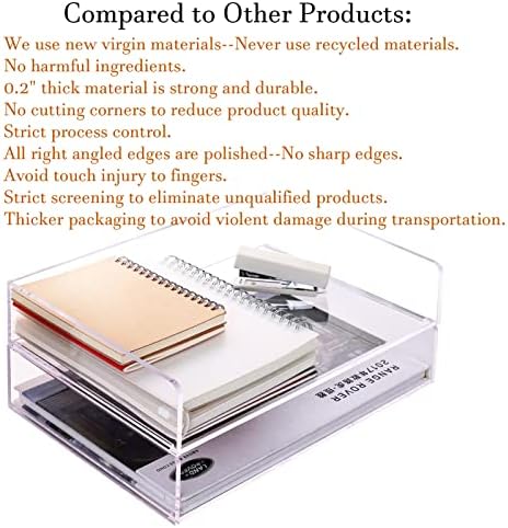 Paper Tray Organizer Clear Acrylic Desk Organizers and AccessoriesOffice Supplies Organization Stackable File Holder-Art Storage for School Classroom Workspace Letter Tray-2 Pack/2 Tier… - Image 7