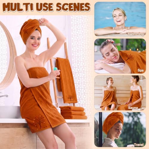 Peryiter 3 Pcs Fall Bath Towels Set, Fall Tree, Orange - Image 5