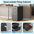 DEVAISE 3 Drawer Mobile File Cabinet, Fully Assembled Except Casters - Image 6