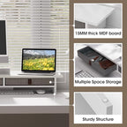 Fenge 35 Inch Monitor Stand with Drawer Storage, Computer Riser for Desk - Image 3