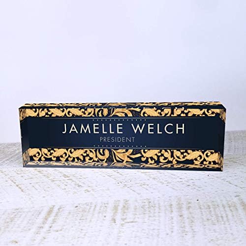 Artblox Personalized Name Plate For Desk | Black & White Marble Design On Clear Acrylic Glass | Custom Plaque Desk Name Plate Personalized Your Name And Credentials Office Office Sign Engraved Plaque - Image 2