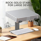 SOUNDANCE Adjustable Laptop Stand, Aluminum Riser, 10-17.3", Grey - Image 7