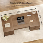 63" Executive Desk with 6 Drawers & 2 Storage Cabinet - Image 3