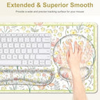 Desk Mat, 4in1 Large Mouse Pad with Wrist Rest, Cute Desk Mat, Anti-Slip XXL Computer Ergonomic Mousepad with Wrist Support for Keyboard and Mouse, Nice Yellow Flowers - Image 4