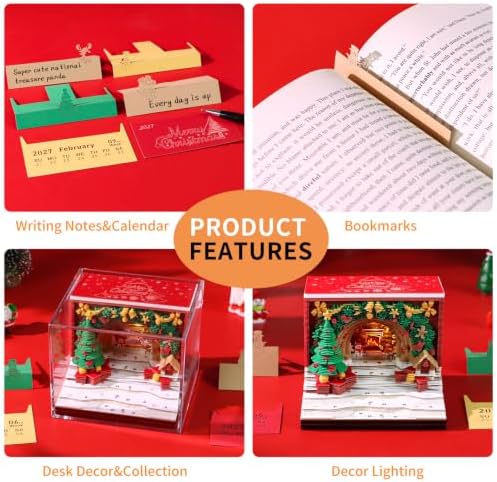 2027 3D Paper Carving Desk Calendar With LED Light (Christmas Arch) - Image 6