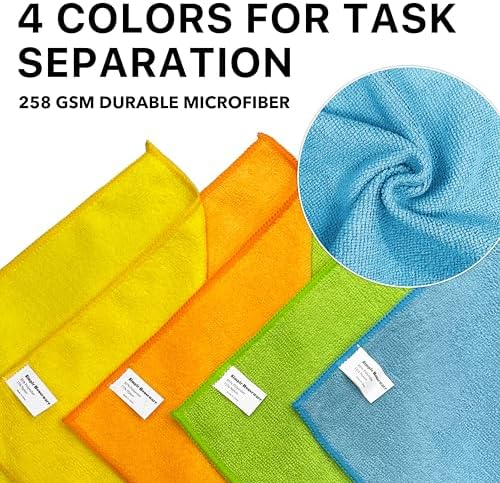 Simple Houseware 12" x 16" Microfiber Cleaning Cloth 150 Pack, 4 Colors - Image 3