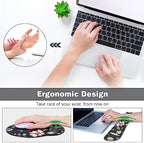 ARTSO Desk Mat, Large Gaming Mouse Pad Wrist Support Set, Ergonomic Keyboard Wrist Rest Desk Pad with Coaster Combo, Extended Mousepad with Non-Slip for Home Office, Flowers Plants - Image 4