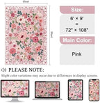 DUKINO 6x9 Area Rugs, Floral Washable Rug for Bedroom Non Slip, Pink - Image 2