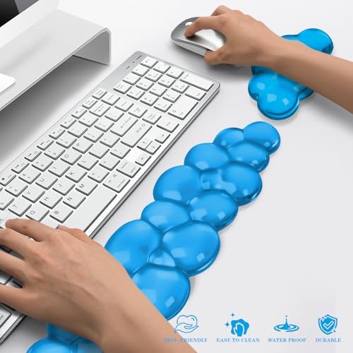 Gel Cloud Keyboard and Mouse Wrist Rest, Cute Wrist Support and Arm Support Keyboard Rest for Keyboard and Mouse Typing Pain Relief，Suitable for Office/Computer/Laptop/Gaming (Blue) - Image 6