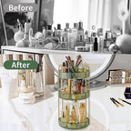 Asayuee 360 Rotating Makeup Organizer,3 Tier Large Capacity Make Up Organizers and Storage,Skincare Perfume Vanity Organizers,Bathroom Cosmetics Storage Organizer Countertop (Green) - Image 4