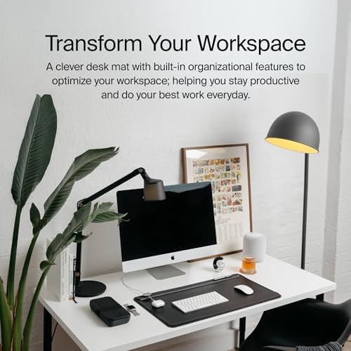 Orbitkey Slim Leather Desk Mat - Black Desk Pad - Image 2