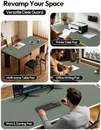 YSAGi Leather Desk Pad Protector, Office Desk Mat, Large Mouse Pad, Non-Slip PU Leather Desk Blotter, Laptop Desk Pad, Waterproof Desk Writing Pad for Office and Home (Dark Green,55" x 17.2") - Image 4