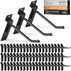 INCLY 60 Pack Slatwall Hooks, 4 Inch Slat Wall Hanging Hook and Hanger by INCLY