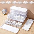 Tatuo Cord Organizer Box with Lid, Clear, White, 6 Pack by Tatuo