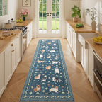 DUKINO 2x10 Kitchen Runner Rug, Washable Dog Rug Soft Non Slip, Blue - Image 3