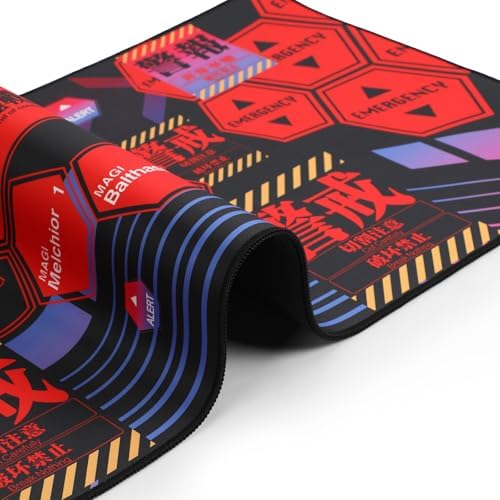 Mouse pad - Evangelion NERV-Inspired Alert UI Design, Large 35.4"x15.7" - Image 4
