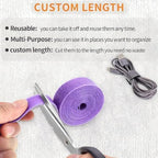 IFNOW 32FT Reusable Fastening Tape Cable Ties Double-Sided Hook-and-Loop Cable Management Tape Strength and Durability 0.4''/Width (5, Purple) - Image 2