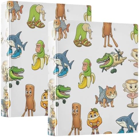 ALAZA Italian Brainrot Meme Pattern 3 Ring Binder 1.5 Inch Three Ring Office Binders w/clipboard & 3 Pockets, Hold 200 Sheets, 1 pc by ALAZA