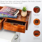 Wooden Desk Organizer with 2 Drawers – Handcrafted Solid Wood Storage Box for Office, Home & Study – Rustic Desktop Organizer for Files, Accessories & Stationery (STYLE 1, BROWN) - Image 5