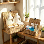 2 Pcs Woven Storage Basket with Lid, Seagrass Basket,Decorative Storage Box - Image 5