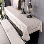 Upright Piano Cover Electronic Piano Keyboard Cover Piano Chair Cover Exquisite Embroidery Fashionable and Elegant Dust Cover With Frills (Piano Top Towel 200 * 90cm, Coffee Color) by PCLOOV