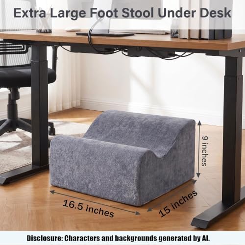 Foot Rest for Under Desk at Work, Soft Ergonomic Footrest, - Image 2