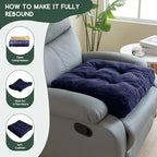 HIGOGOGO Tufted Corduroy Recliner Seat Cushion for Elderly, High Density Foam Large Square Seat Cushion for Recliner Chair, Floor Pillow, Office Chair, Car, No Pressure on Thighs, 20x20x4, Navy - Image 6