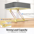 Urmust Adjustable Laptop Stand for Desk, 10-15.6“ Laptop Riser, Gold - Image 4