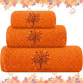 Peryiter 3 Pcs Fall Bath Towels Set, Fall Tree, Orange by Peryiter