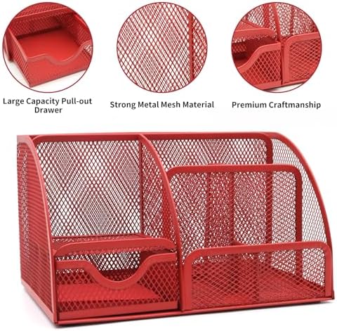 12 in 1 Red Desk Organizers and Accessories for Office Home School - Image 2