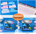 3D Time Piece Calendar, 2027 Desk Calendar With LED Light, 3d Tree Memo Pad Creative Desk Calendar, Christmas Gift for Colleague Friend, Desktop Decoration (Underwater World) - Image 3