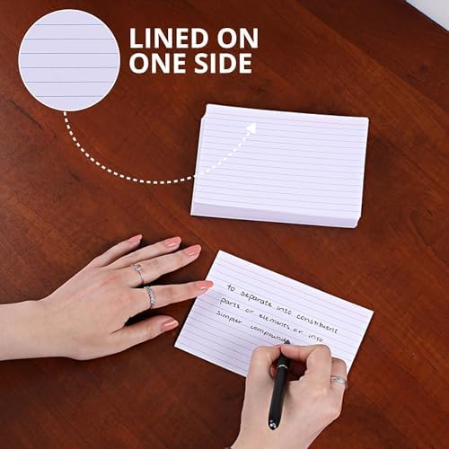Roaring Spring Recycled Index Cards, 4" x 6", 36 Packs of 100 Note Cards, Lined & Blank Flashcards, Great for Studying, Tests, Speeches - Image 5