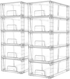 Vtopmart 10 Pack Stackable Clear Drawer with Dividers by Vtopmart