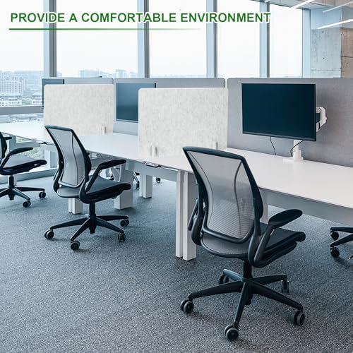 PATIKIL Desk Dividers 24" x 24", 1 Pack Desk Privacy Panel Freestanding Noise Reducing Partition Acoustic Panel with 4Pcs Support Feet for Testing Office Home Library, Pure White Style B - Image 5