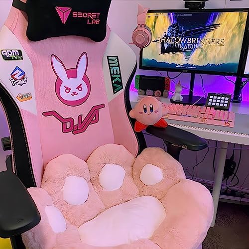 Ditucu Cat Paw Cushion Kawaii Chair Cushions 31.4 x 27.5 inch Cute Stuff Seat Pad Comfy Lazy Sofa Office Floor Pillow for Gaming Chairs Room Decor Pink - Image 4