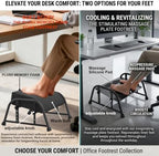 10-Level Adjustable Under Desk Footrest, XL Black Metal Frame - Image 2
