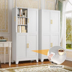 75" Tall Kitchen Pantry Cabinet, White Metal Pantry Storage - Image 4