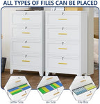 Ckzbx Metal 4 Drawers Locker Storage Organizer, 60.6" H Drawer Chest, Closet Organizers for Living Room, Hallway, Closet, White - Image 5