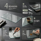 20 x 32 inch Dry Erase Desk Mat, Tempered Glass Desk Pad, Clear Desk Matt for Desktop, Desk Mat Clear, Glass Top for Desk, Desk Top, Smooth Glass Desk Mat for Writing, Gaming, Office & Daily Use - Image 4