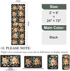 DUKINO 2x6 Runner Rug, Floral Washable Rug for Kitchen Non Slip, Black - Image 2