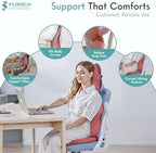 FLORICH Car Seat Cushion and Lumbar Support Pillow for Office Chair Car, Neck Headrest Pillow, Ergonomic Memory Foam, Pressure-Relieving Back Support for Car, Office Chair & Wheelchair – Red - Image 4