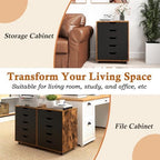 DREAMADE Rolling File Cabinet, 5-Drawer Under Desk File Cabinet - Image 7