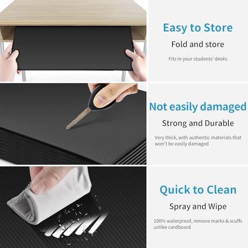 30 Pack Black Desk Dividers for Students, Privacy Shields Folder for Students, Durable & Waterproof Plastic Study Board, Classroom Teacher Supplies Test Divider, Includes Extra Labels - Image 4