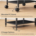 HOOBRO PC Stand, 2-Tier PC Tower Stand Fits Most Computer Towers, CPU Holder for Floor, Height Adjustable, CPU Stand with Wheels Under Desk, for Home Office, Black BB11CJ01 - Image 6