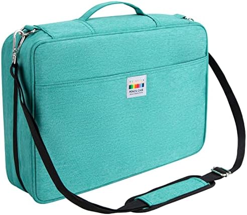 YOUSHARES Big Capacity Colored Pencil Case - 480 Slots large Pen Case Organizer with Multilayer Holder for Prismacolor Colored Pencils & Gel Pen (Green) by YOUSHARES