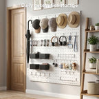 Peg Board, 4 Pack Metal Pegboard with Hooks, 71pcs Pegboard Kit, White Pegboard Wall Organizer, Heavy Duty Peg Boards for Walls Home, Garage Tool Storage, Workbench, Craft Room - Image 3