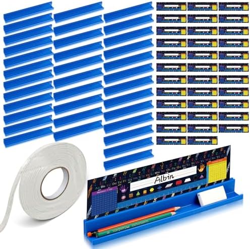 PerKoop 70 Pcs Classroom Desk Name Plates Holder Set by PerKoop